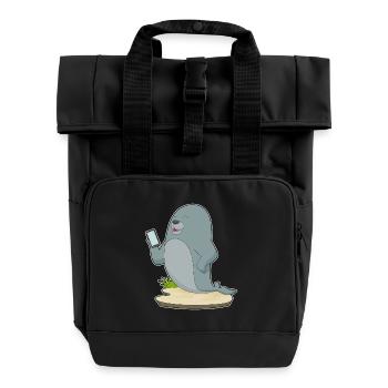 Seal Smartphone - Roll Top Backpack with Two Handles - black - Front