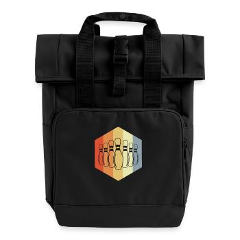 Bowling Pins - Roll Top Backpack with Two Handles - black - Front