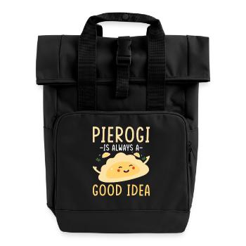 Pierogi dumplings - Roll Top Backpack with Two Handles - black - Front