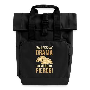 Pierogi dumplings - Roll Top Backpack with Two Handles - black - Front