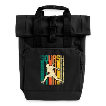 Retro Vintage pour joueur de squash - Sac à dos Roll Top à deux anses - noir - Devant
