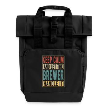 Brewer Retro Gift - Roll Top Backpack with Two Handles - black - Front