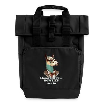 Bowties are in Lama - Roll Top Backpack with Two Handles - black - Front