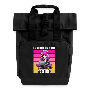 Gaming Console PC Gamer Girl Gamer Girl - Roll Top Backpack with Two Handles - black - Front
