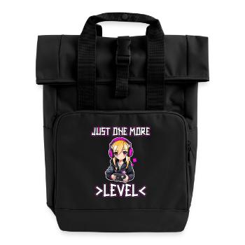 Gaming Console PC Gamer Girl Gamer Girl - Roll Top Backpack with Two Handles - black - Front