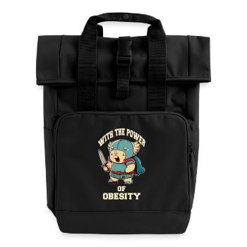 Kleiner Schwertkrieger mit der Power of Obesity - Rolltop Rucksack mit zwei Griffen - Schwarz - Vorne