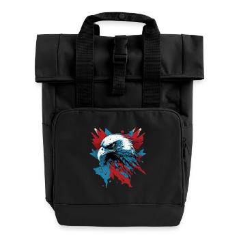 Patriotic Eagle - Roll Top Backpack with Two Handles - black - Front