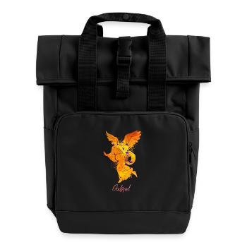 Archangel Gabriel - Roll Top Backpack with Two Handles - black - Front