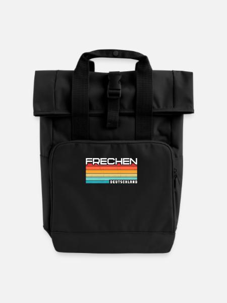 Frechenerin Frechener Frechen - Rolltop Rucksack mit zwei Griffen - Schwarz