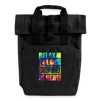 Forklift Driver Lustiger Spruch - Rolltop Rucksack mit zwei Griffen - Schwarz - Vorne