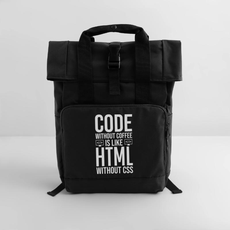 Coder Kaffee Geschenk Rolltop Rucksack mit zwei Griffen