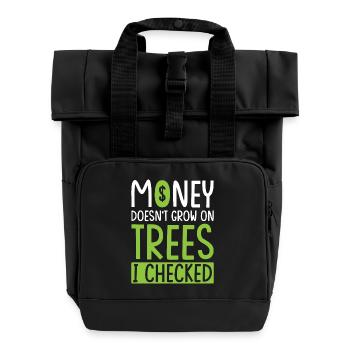 Gift for Finance Managers - Roll Top Backpack with Two Handles - black - Front