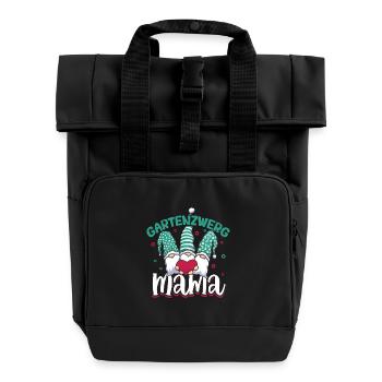 Gartenzwerg Mama - Rolltop Rucksack mit zwei Griffen - Schwarz - Vorne