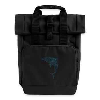Schöner Delphin Beautiful Dolphin - Roll Top Backpack with Two Handles - black - Front