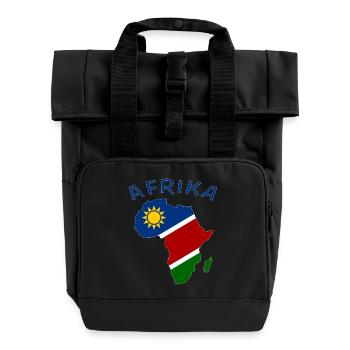 Namibia Map of Africa - Roll Top Backpack with Two Handles - black - Front