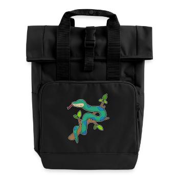 Snake Branch - Roll Top Backpack with Two Handles - black - Front