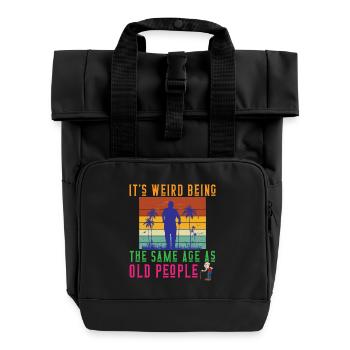 Irreverent Word of Young Elder - Roll Top Backpack with Two Handles - black - Front