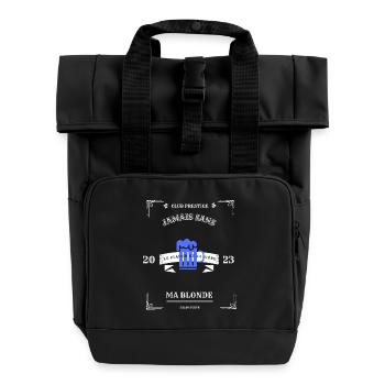 jamais sans ma blonde avec un verre de bière - Sac à dos Roll Top à deux anses - noir - Devant