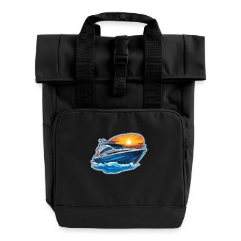 Yacht boat - Sac à dos Roll Top à deux anses - noir - Devant
