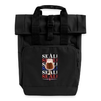 Skal - Norwegen Trinkspruch - Rolltop Rucksack mit zwei Griffen - Schwarz - Vorne