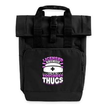 Harte Kerle pflegen - Pflegekraft im Strafvollzug - Rolltop Rucksack mit zwei Griffen - Schwarz - Vorne