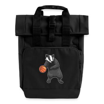 Joueur de basket-ball des Badgers Basket-ball - Sac à dos Roll Top à deux anses - noir - Devant