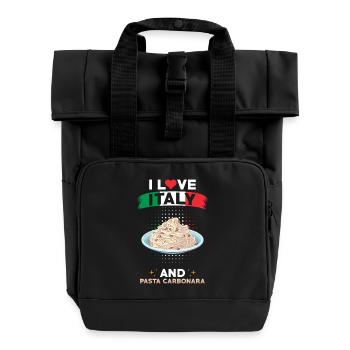 Pasta Carbonara, Italie, cuisine italienne - Sac à dos Roll Top à deux anses - noir - Devant