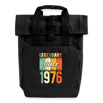 Legendary since 1976 Retro Vintage Birthday - Roll Top Backpack with Two Handles - black - Front