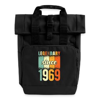 Legendary since 1969 Retro Vintage Birthday - Roll Top Backpack with Two Handles - black - Front