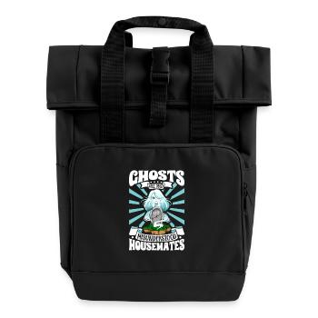 Ghosts are just roommates - ghost hunters - Roll Top Backpack with Two Handles - black - Front