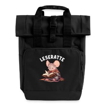 Leidenschaftlicher Leser Leserin Leseratte - Rolltop Rucksack mit zwei Griffen - Schwarz - Vorne