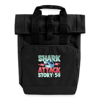 Haibiss History - Roll Top Backpack with Two Handles - black - Front