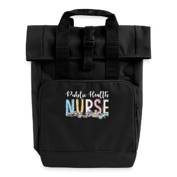 Public Health Nurse - Roll Top Backpack with Two Handles - black - Front