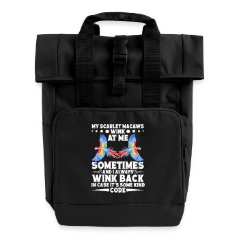 Meine Scharlachroten Aras zwinkern mir manchmal zu - Rolltop Rucksack mit zwei Griffen - Schwarz - Vorne