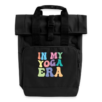 Yoga Retro Groovy In Meiner - Rolltop Rucksack mit zwei Griffen - Schwarz - Vorne