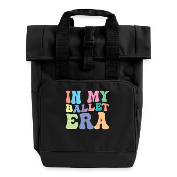 Ballet Groovy Ballet Dancer Dance Teacher Dance Class - Roll Top Backpack with Two Handles - black - Front