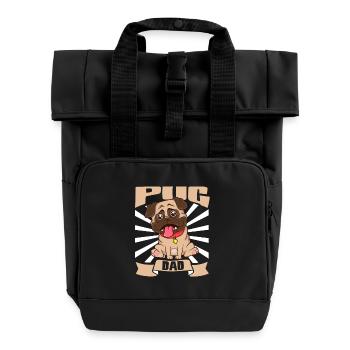 Pug Dad - Mops - Sac à dos Roll Top à deux anses - noir - Devant