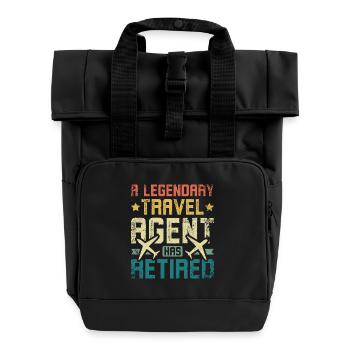 A legendary travel agent has retired - Roll Top Backpack with Two Handles - black - Front