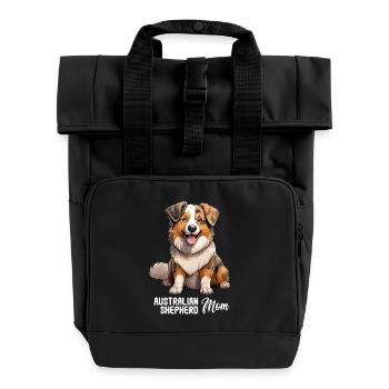 Chien Berger Australien - Sac à dos Roll Top à deux anses - noir - Devant
