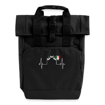 Milan Skyline Italy Heartbeat Fan Love Milano - Roll Top Backpack with Two Handles - black - Front
