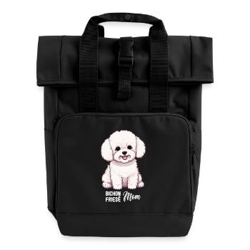 Chien Bichon Friesé - Sac à dos Roll Top à deux anses - noir - Devant