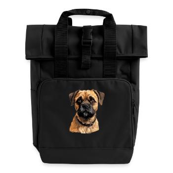 Chien Border Terrier - Sac à dos Roll Top à deux anses - noir - Devant