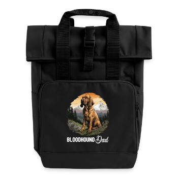 Hund Bloodhound - Rolltop Rucksack mit zwei Griffen - Schwarz - Vorne