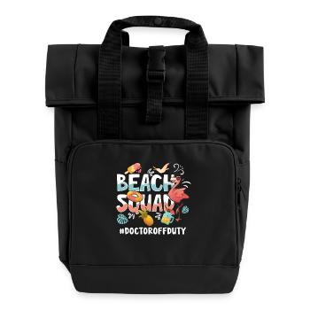 Doctor Vacation Beach Gruppe - Rolltop Rucksack mit zwei Griffen - Schwarz - Vorne