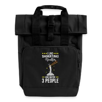 Shiritaki Noodles - Roll Top Backpack with Two Handles - black - Front