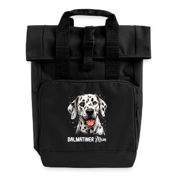 Hund Dalmatiner - Rolltop Rucksack mit zwei Griffen - Schwarz - Vorne