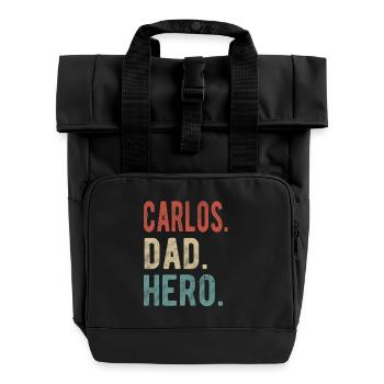 Carlos Dad Hero - Roll Top Backpack with Two Handles - black - Front