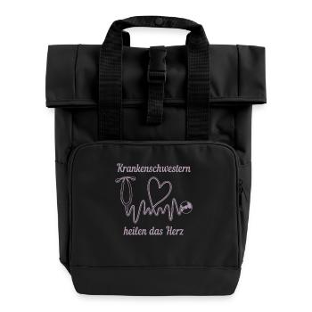 Herzformiges Stethoskop: Krankenschwestern heilen - Rolltop Rucksack mit zwei Griffen - Schwarz - Vorne