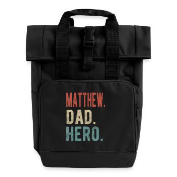 Matthew Papa Held - Rolltop Rucksack mit zwei Griffen - Schwarz - Vorne