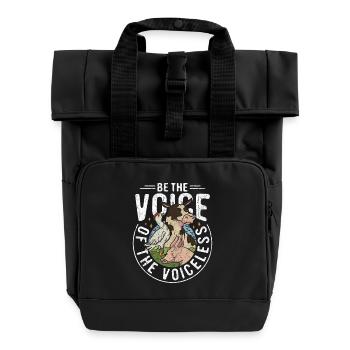 Droits des animaux Vegan Soyez la voix des sans-voix - Sac à dos Roll Top à deux anses - noir - Devant